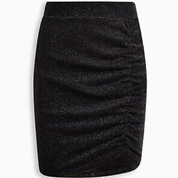 Torrid size 1X black glitter skirt, knit bodycon - Picture 1 of 7